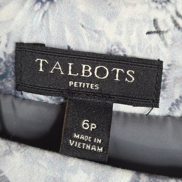 Talbots 6P Floral Cotton Square neckline Classy Dopamine happy dress Bodycon Zip - Picture 3 of 15